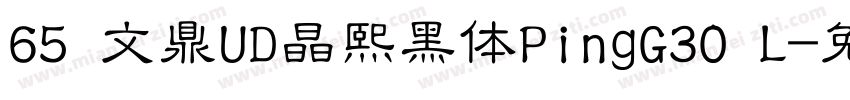 65 文鼎UD晶熙黑体PingG30 L字体转换